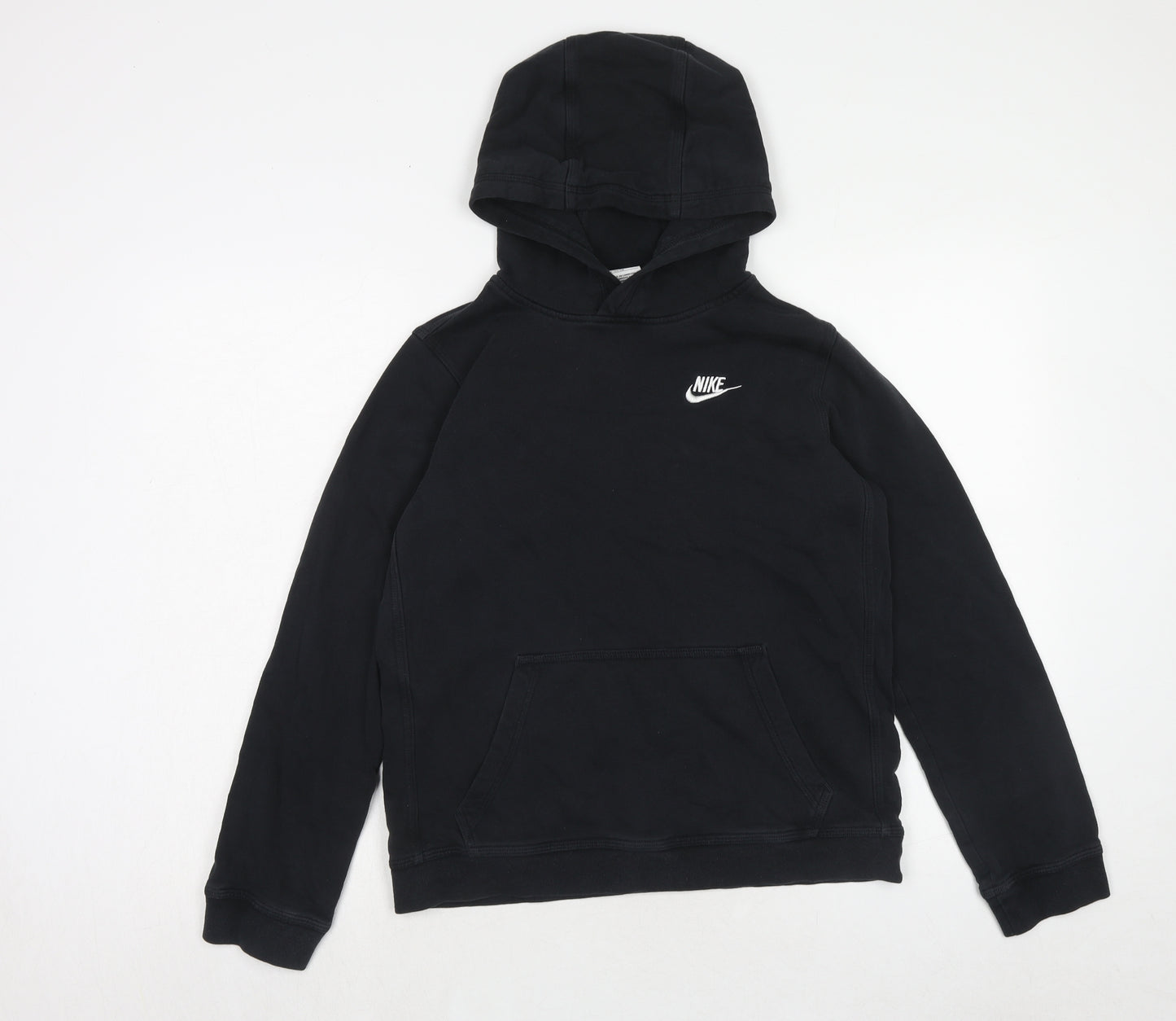 Nike Boys Black Cotton Pullover Hoodie Size 13-14 Years Pullover