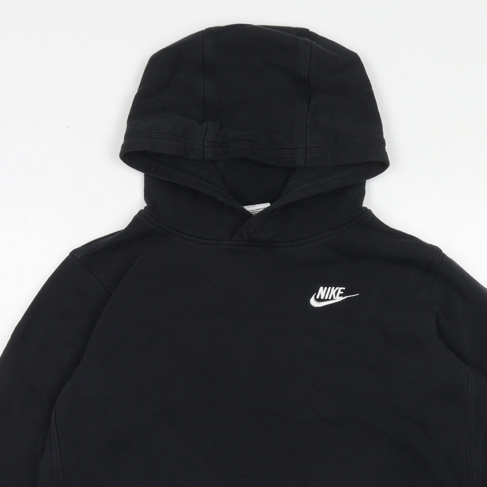 Nike Boys Black Cotton Pullover Hoodie Size 13-14 Years Pullover