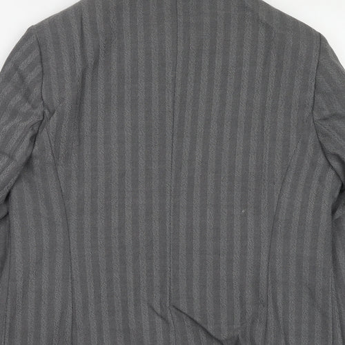 Max Pierre Womens Grey Striped Wool Jacket Suit Jacket Size 14