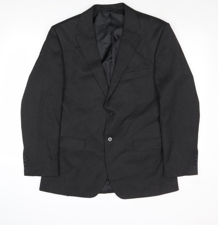 Burton Mens Grey Polyester Jacket Suit Jacket Size 40 Regular