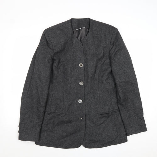 Barry Sherrard Womens Grey Jacket Blazer Size 12 Button