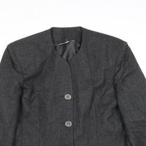 Barry Sherrard Womens Grey Jacket Blazer Size 12 Button