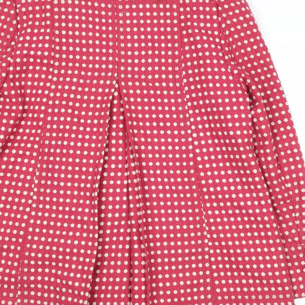 NEXT Womens Pink Polka Dot Jacket Size 14 Button