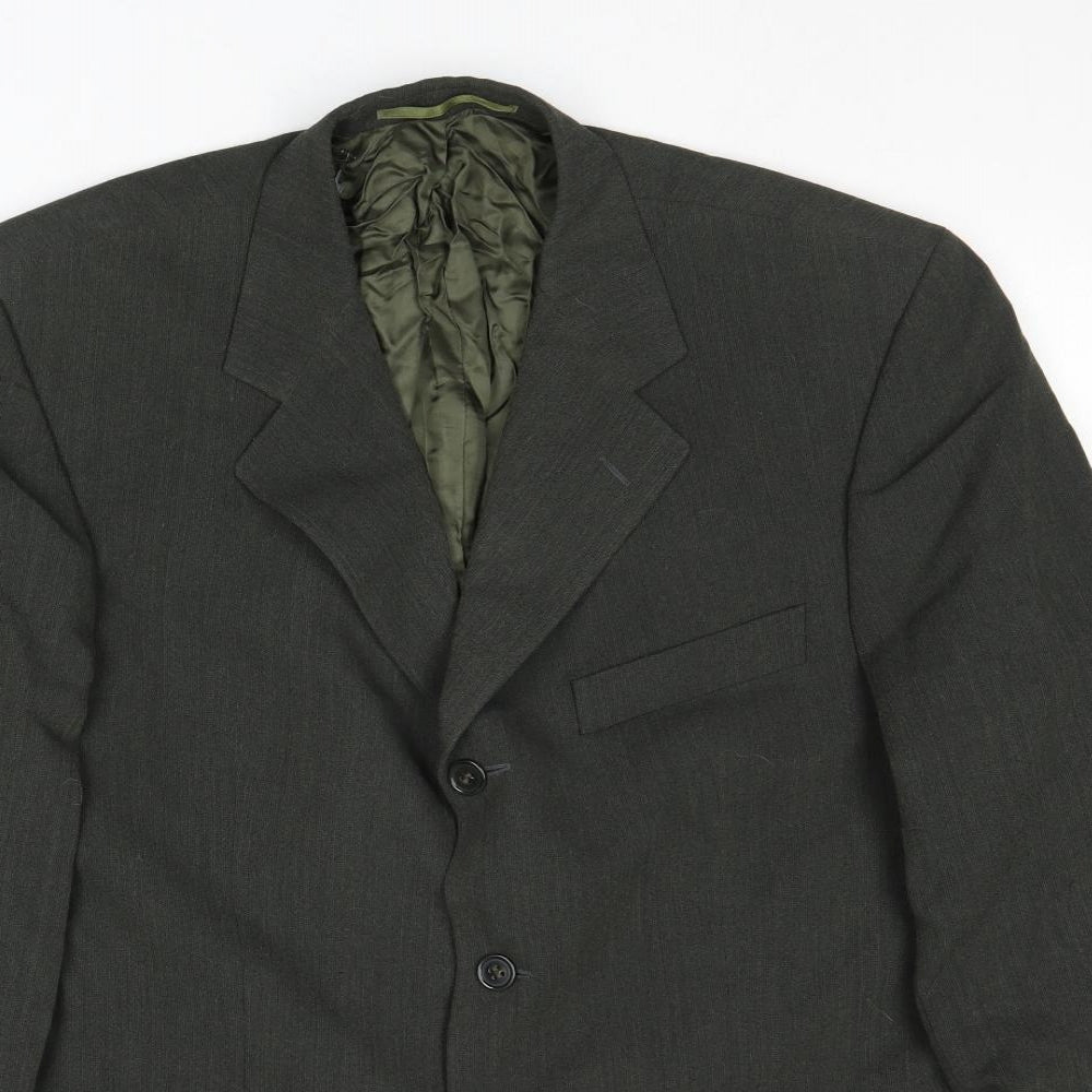 Principles Mens Green Wool Jacket Suit Jacket Size 42 Regular