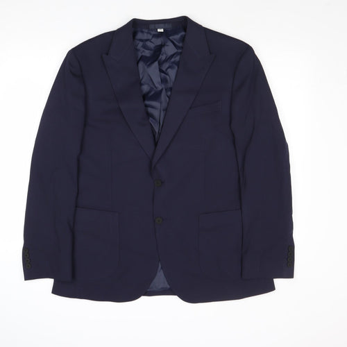 Autograph Mens Blue Polyester Jacket Suit Jacket Size 42 Regular