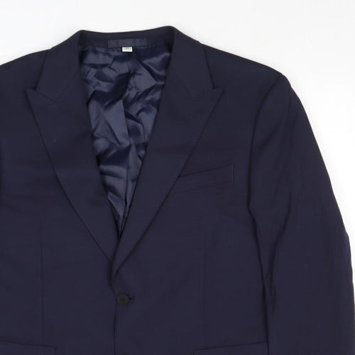Autograph Mens Blue Polyester Jacket Suit Jacket Size 42 Regular