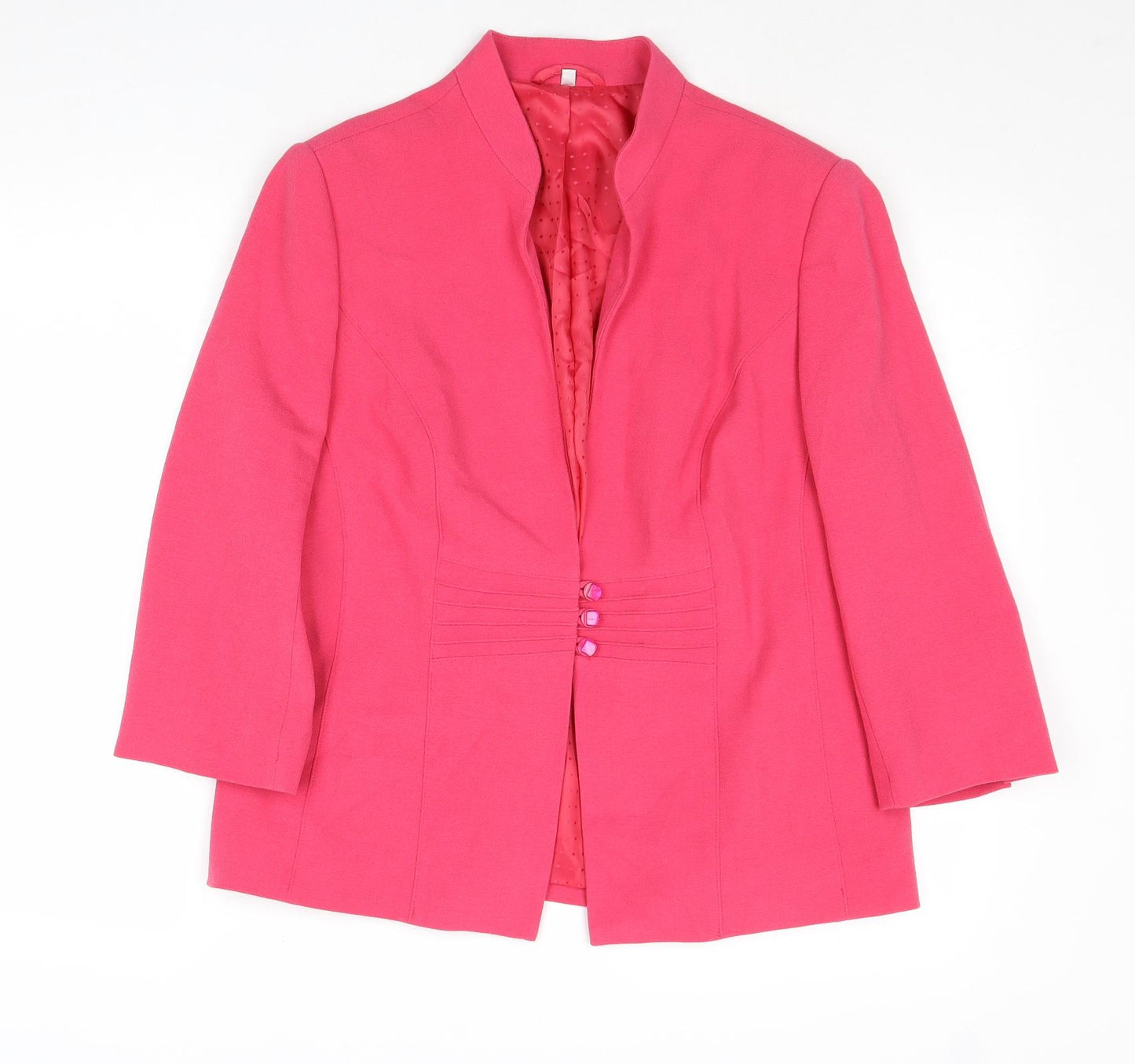 EWM Womens Pink Jacket Blazer Size 14 Button
