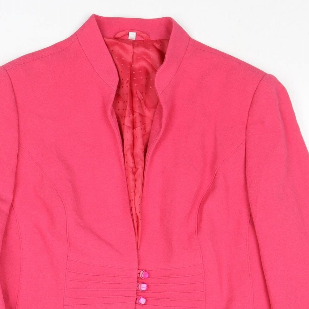 EWM Womens Pink Jacket Blazer Size 14 Button