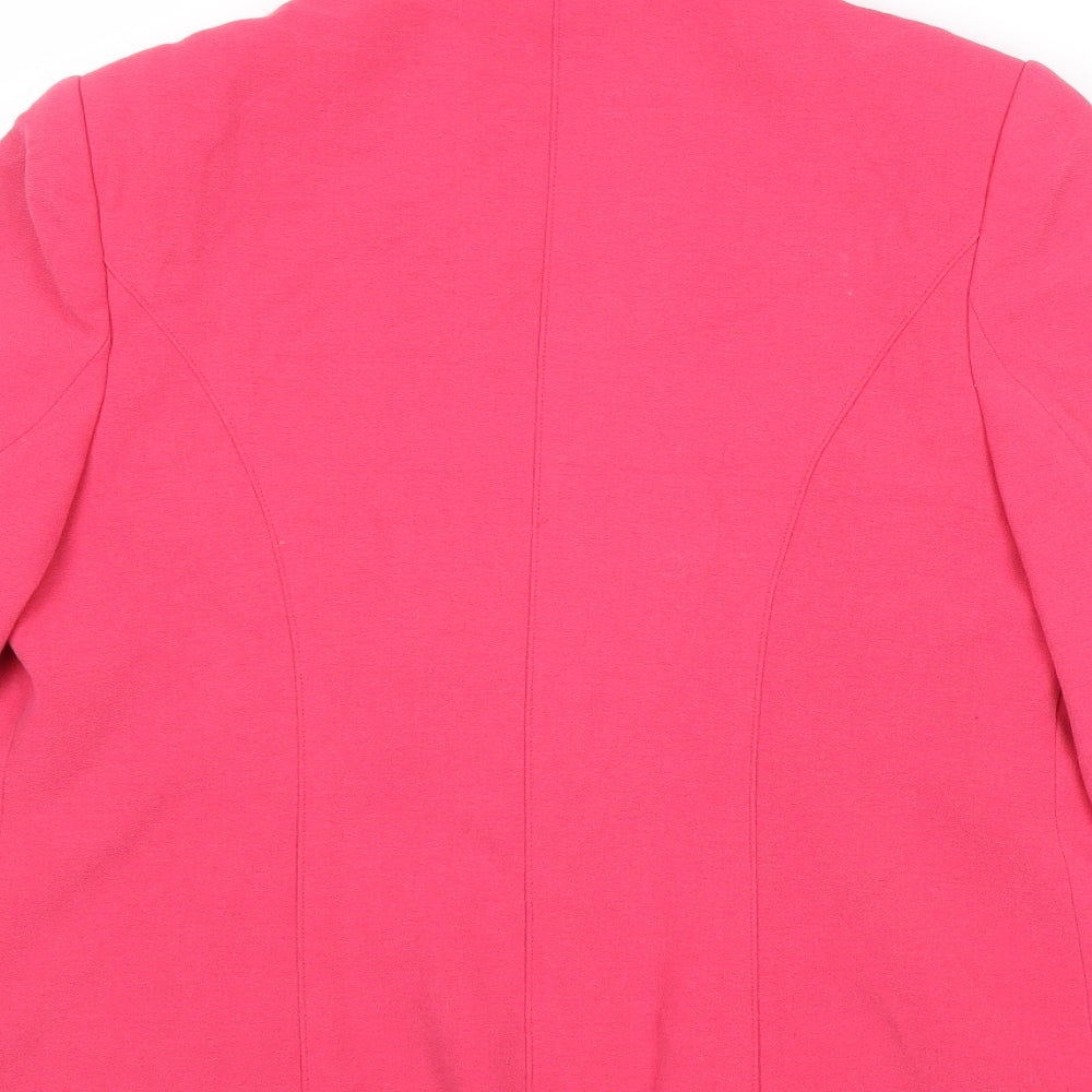 EWM Womens Pink Jacket Blazer Size 14 Button