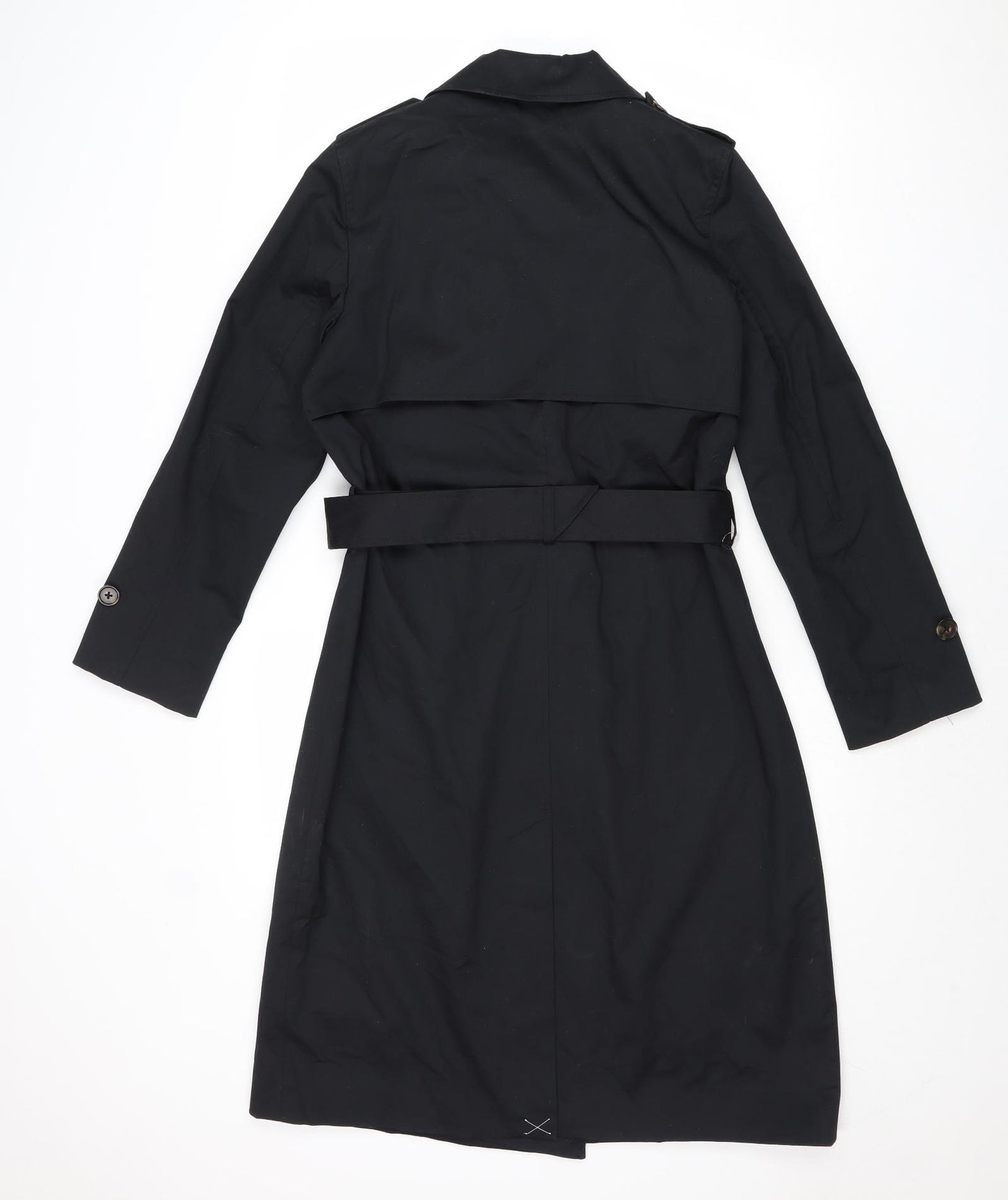 Marks and Spencer Womens Black Trench Coat Coat Size 10 Button