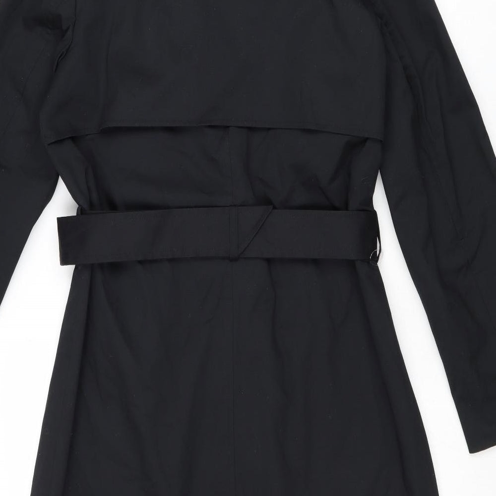 Marks and Spencer Womens Black Trench Coat Coat Size 10 Button
