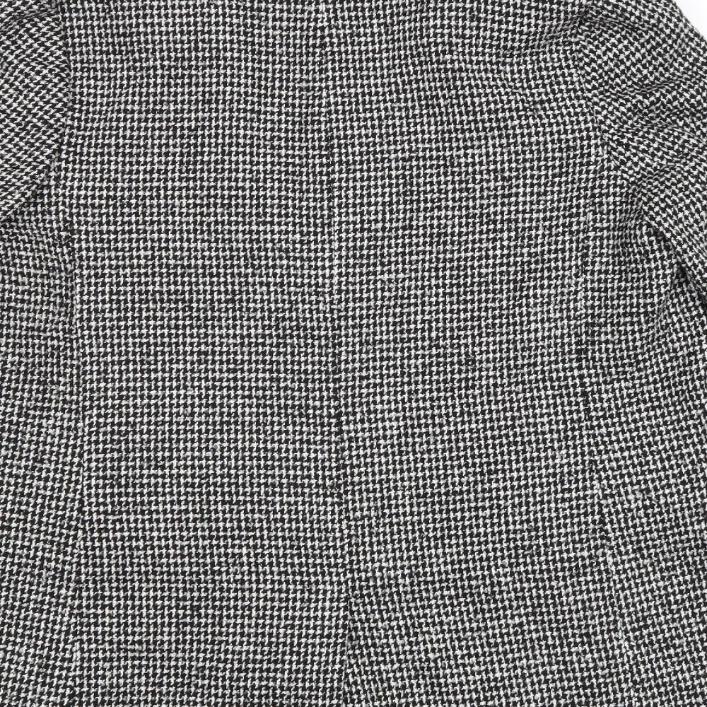 Marks and Spencer Womens Black Geometric Jacket Blazer Size 14 Button