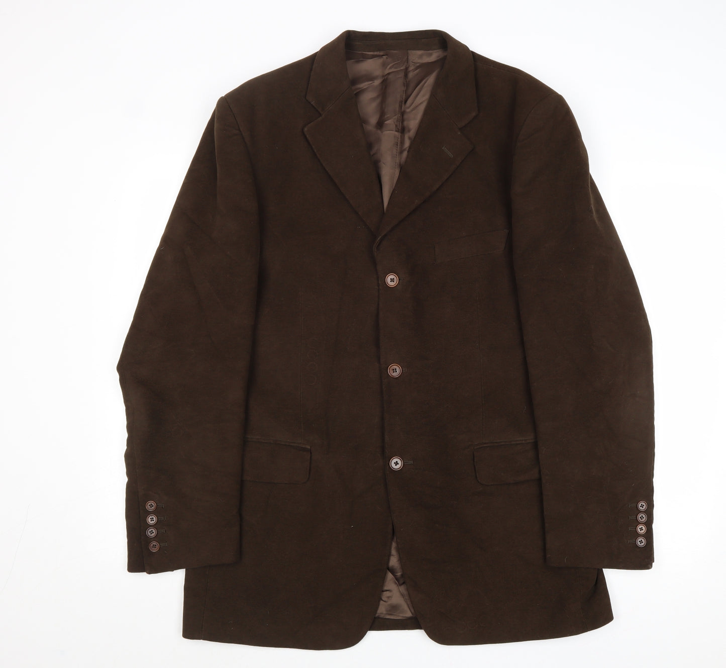 Racing Green Mens Brown Cotton Jacket Suit Jacket Size 40 Regular