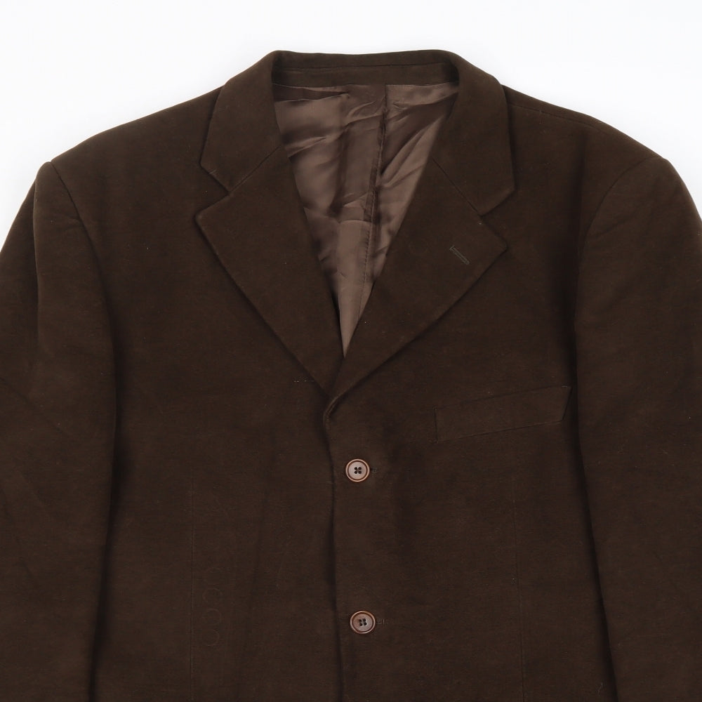 Racing Green Mens Brown Cotton Jacket Suit Jacket Size 40 Regular