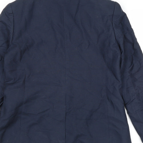 Jack Wills Womens Blue Cotton Jacket Blazer Size 8
