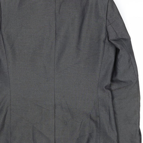 Marks and Spencer Mens Grey Geometric Polyester Jacket Suit Jacket Size 38 Regular