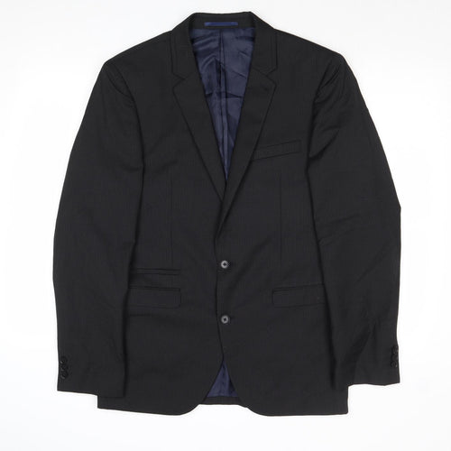 NEXT Mens Black Wool Jacket Suit Jacket Size 38 Regular
