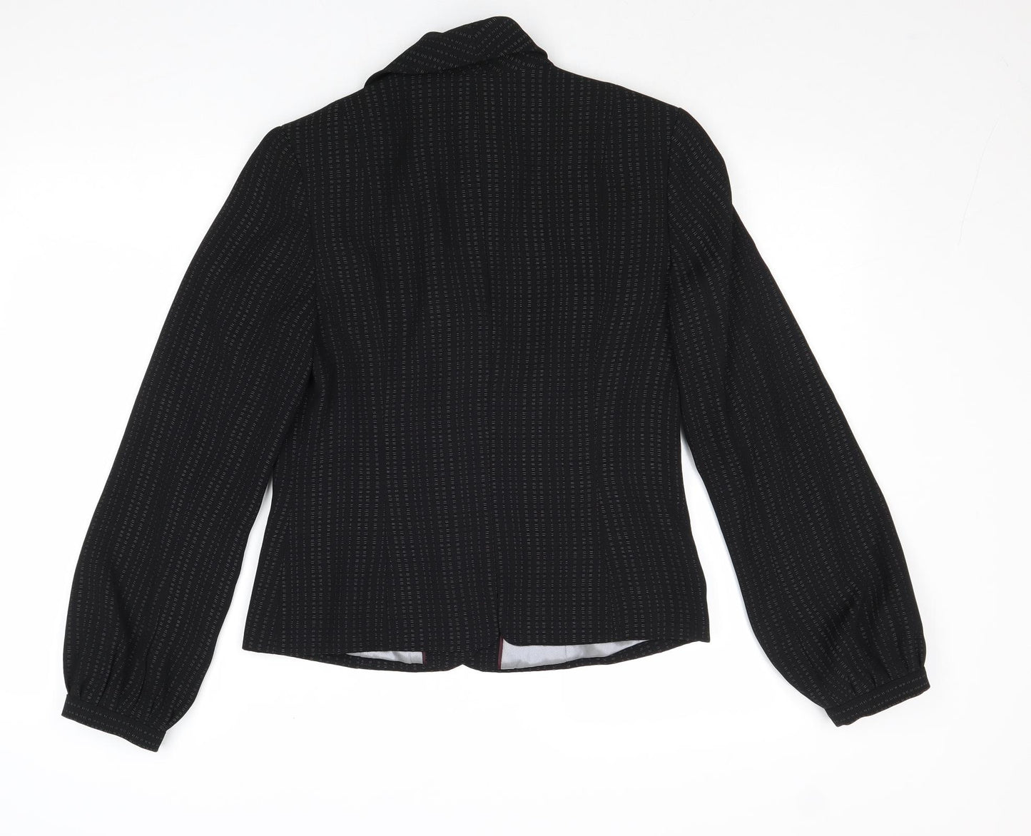 NEXT Womens Black Geometric Jacket Blazer Size 10 Button