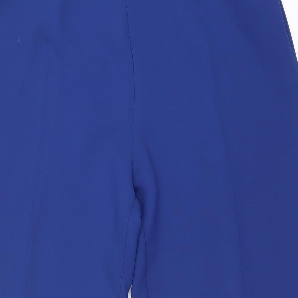 Michaela Louisa Womens Blue Polyester Trousers Size 34 in Regular Zip