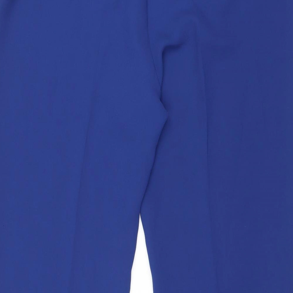 Michaela Louisa Womens Blue Polyester Trousers Size 34 in Regular Zip