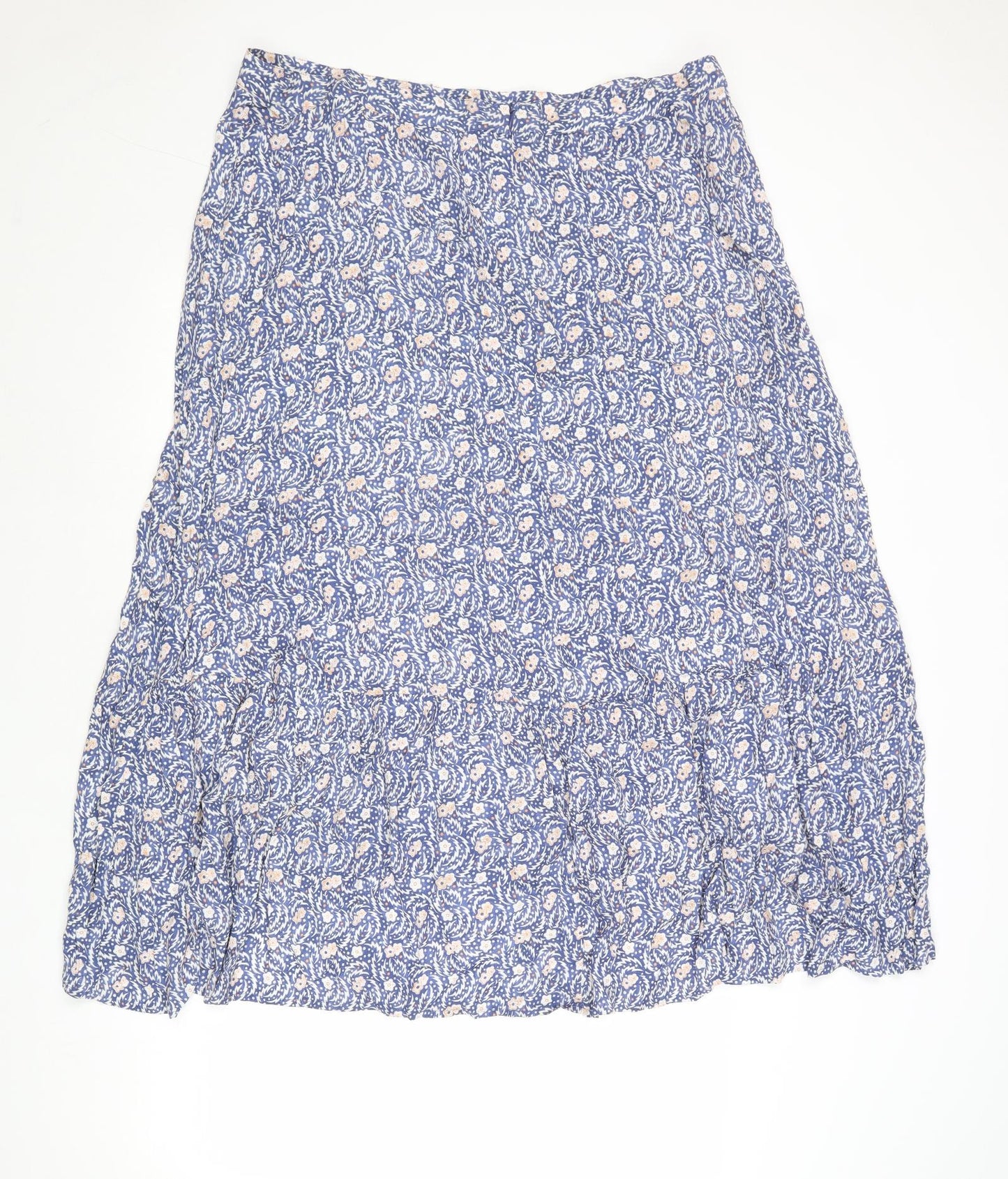 Per Una Womens Blue Geometric Viscose Swing Skirt Size 20 Zip