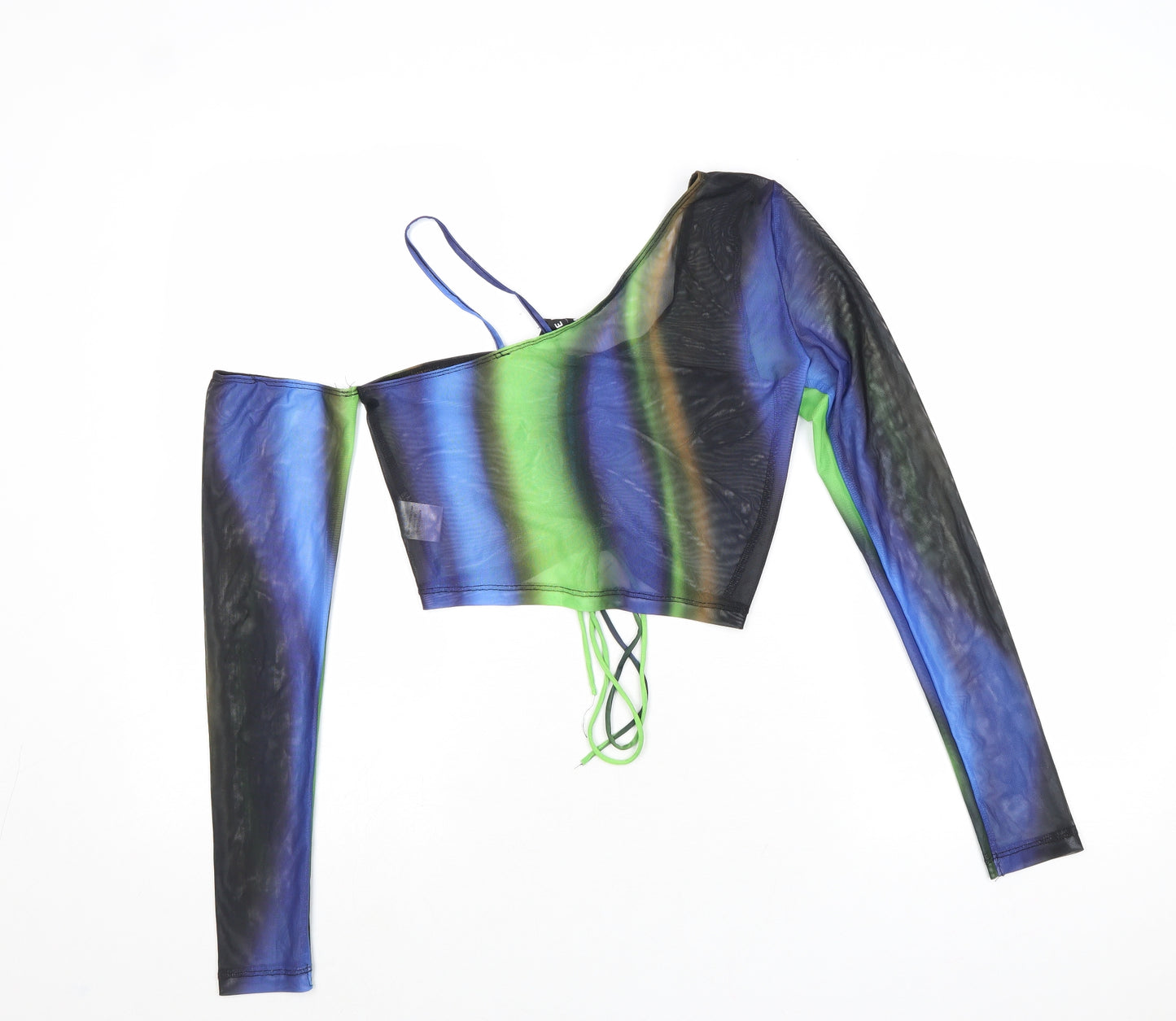 Motel Womens Multicoloured Geometric Polyester Cropped Blouse Size S One Shoulder
