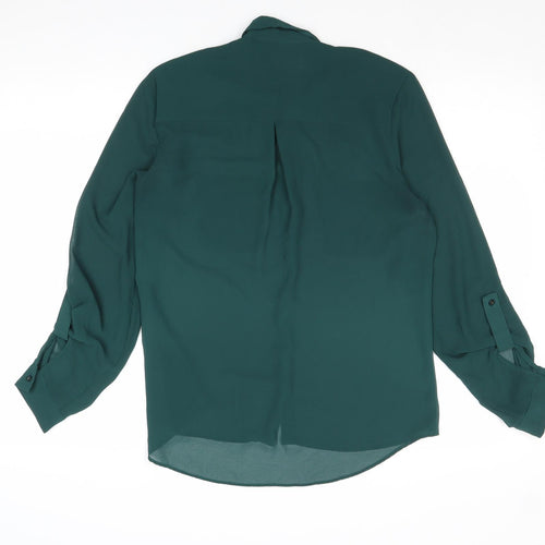 New Look Womens Green Polyester Basic Button-Up Size 10 Collared