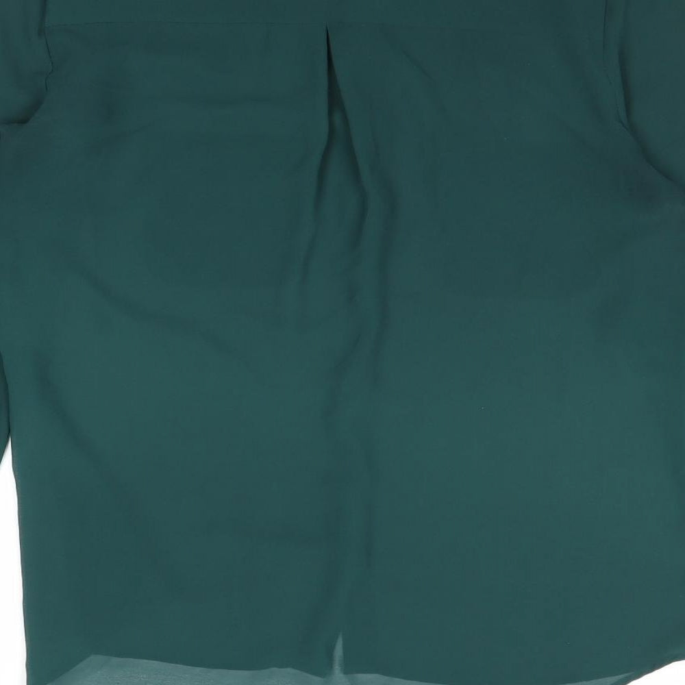 New Look Womens Green Polyester Basic Button-Up Size 10 Collared