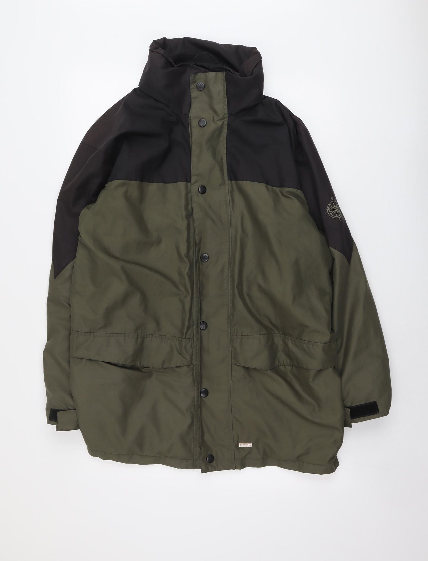 North By North Mens Green Windbreaker Coat Size M Zip