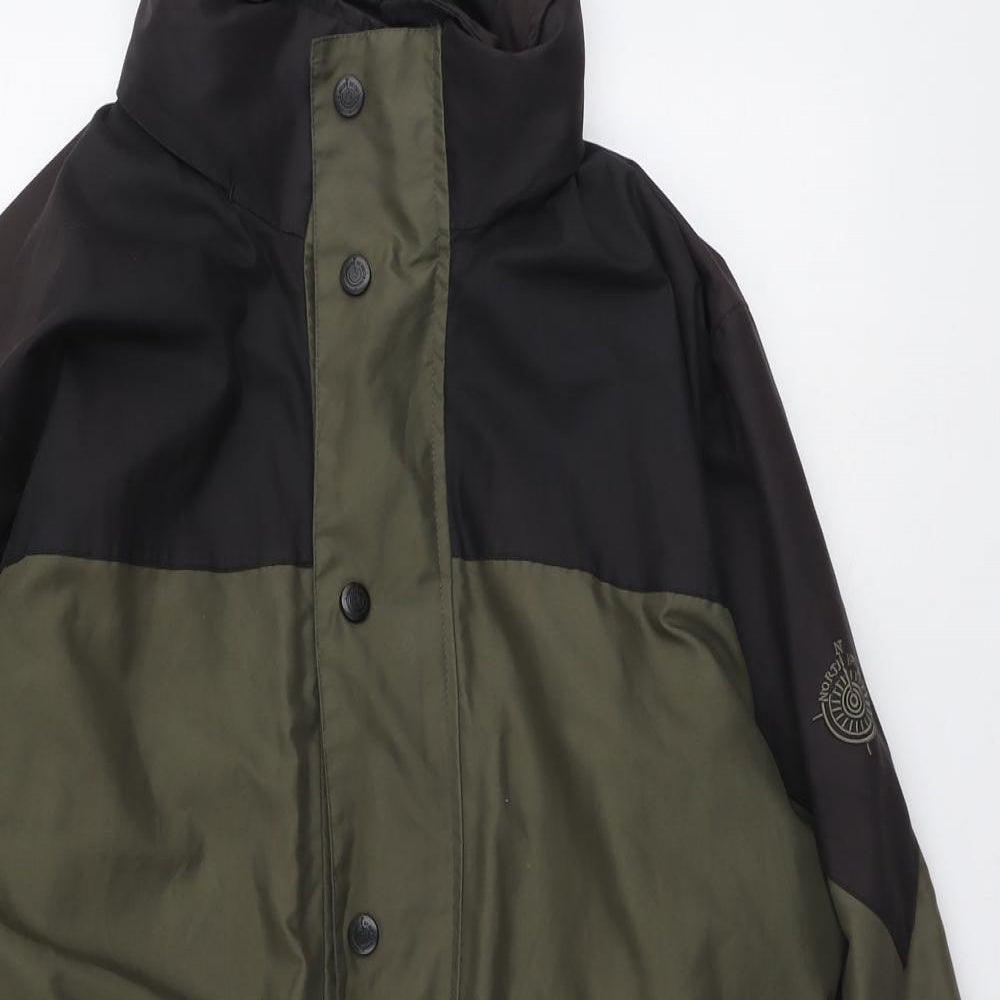 North By North Mens Green Windbreaker Coat Size M Zip