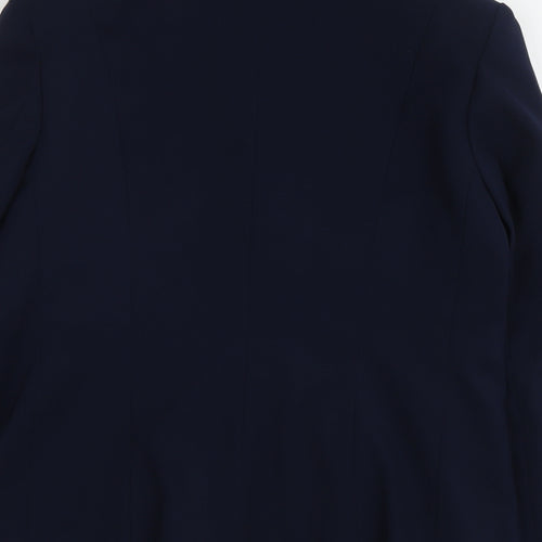 Peuvie Womens Blue Polyester Jacket Suit Jacket Size 14