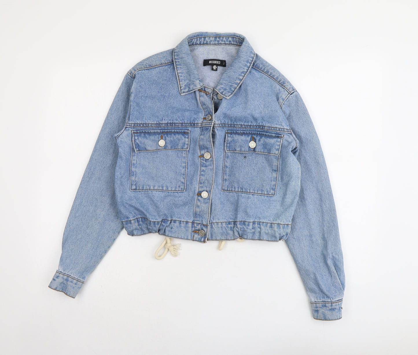 Missguided Womens Blue Jacket Size 6 Button