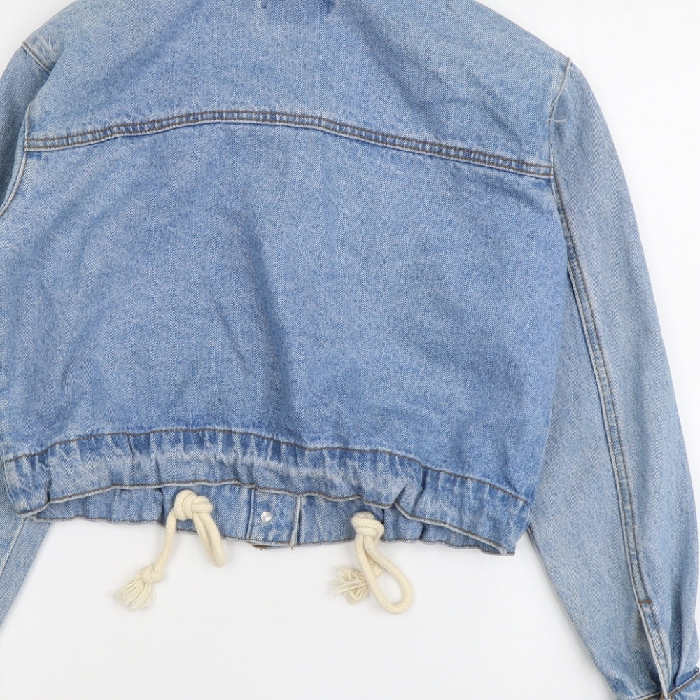 Missguided Womens Blue Jacket Size 6 Button