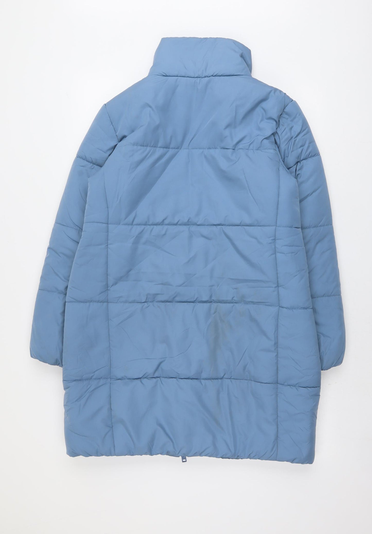Marks and Spencer Womens Blue Quilted Coat Size 10 Zip