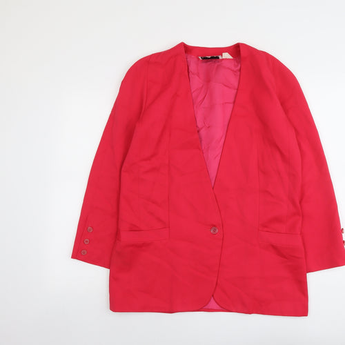 Bickler Womens Pink Polyester Jacket Blazer Size 10