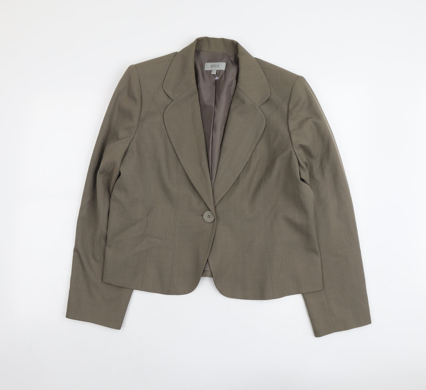 Marks and Spencer Womens Grey Polyester Jacket Blazer Size 20