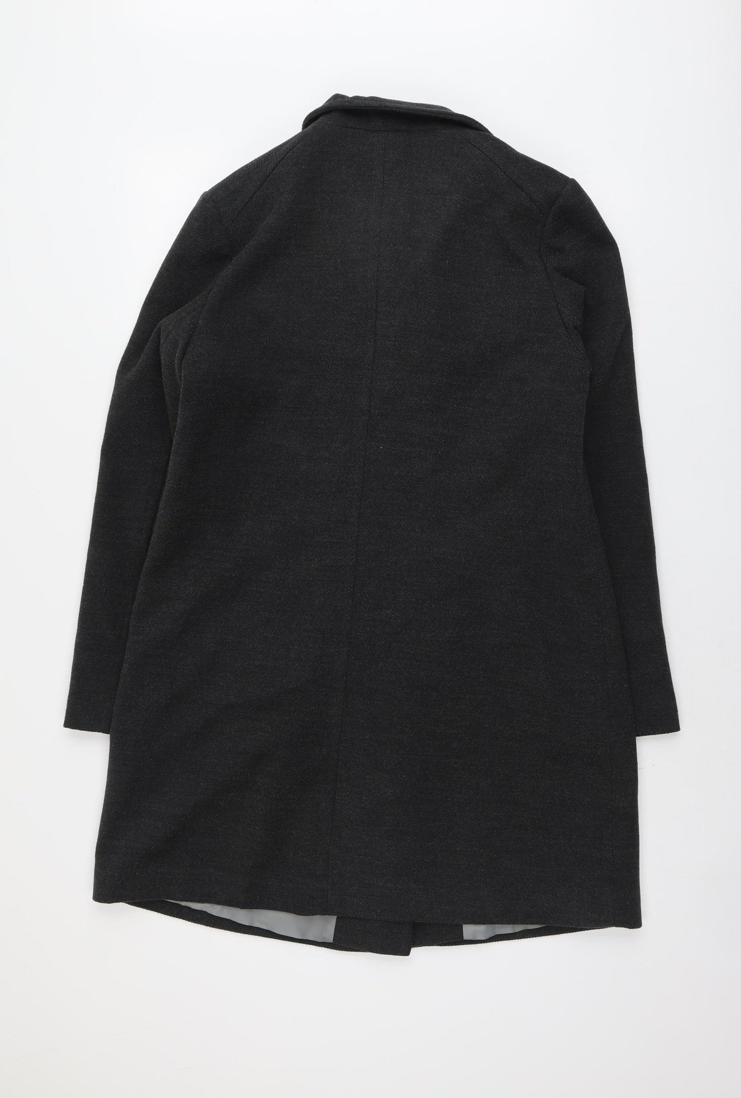 Debenhams Womens Grey Overcoat Coat Size 12 Zip