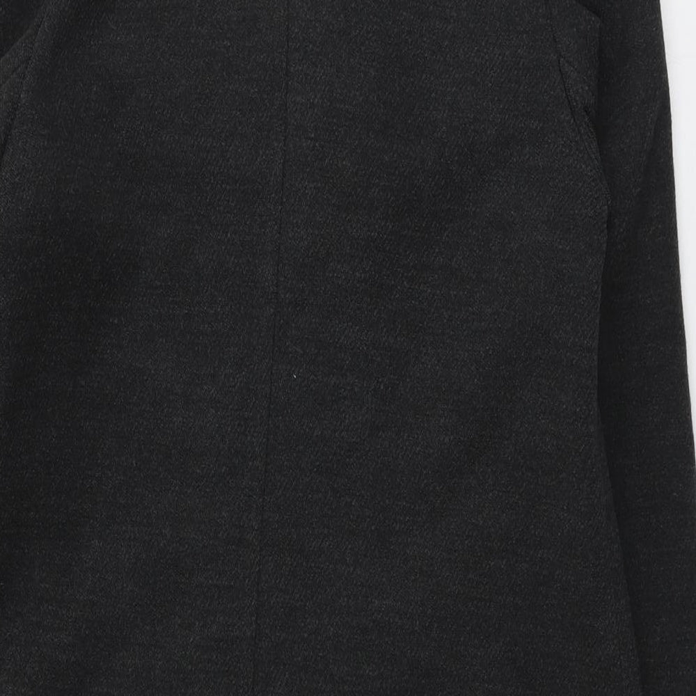 Debenhams Womens Grey Overcoat Coat Size 12 Zip