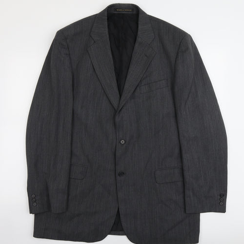Marks and Spencer Mens Grey Polyester Jacket Suit Jacket Size L Regular