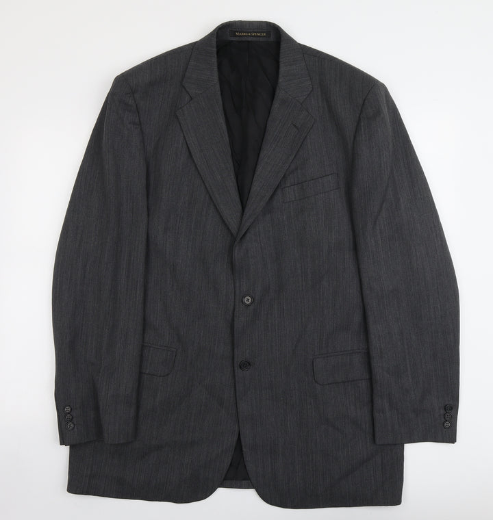 Marks and Spencer Mens Grey Polyester Jacket Suit Jacket Size L Regular