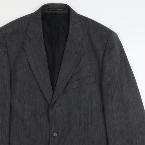 Marks and Spencer Mens Grey Polyester Jacket Suit Jacket Size L Regular