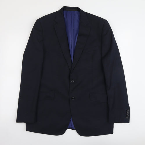 Marks and Spencer Mens Blue Wool Jacket Suit Jacket Size L Regular