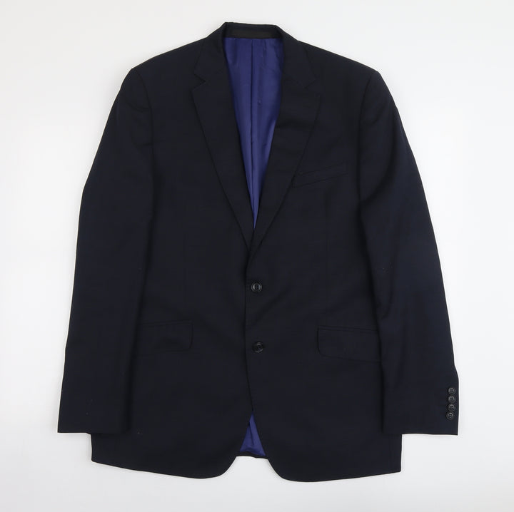 Marks and Spencer Mens Blue Wool Jacket Suit Jacket Size L Regular