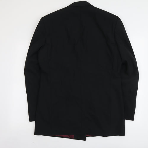 Marks and Spencer Mens Black Polyester Jacket Suit Jacket Size L Regular