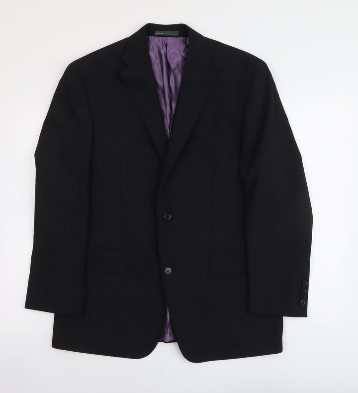 Greenwoods Mens Black Polyester Jacket Suit Jacket Size L Regular