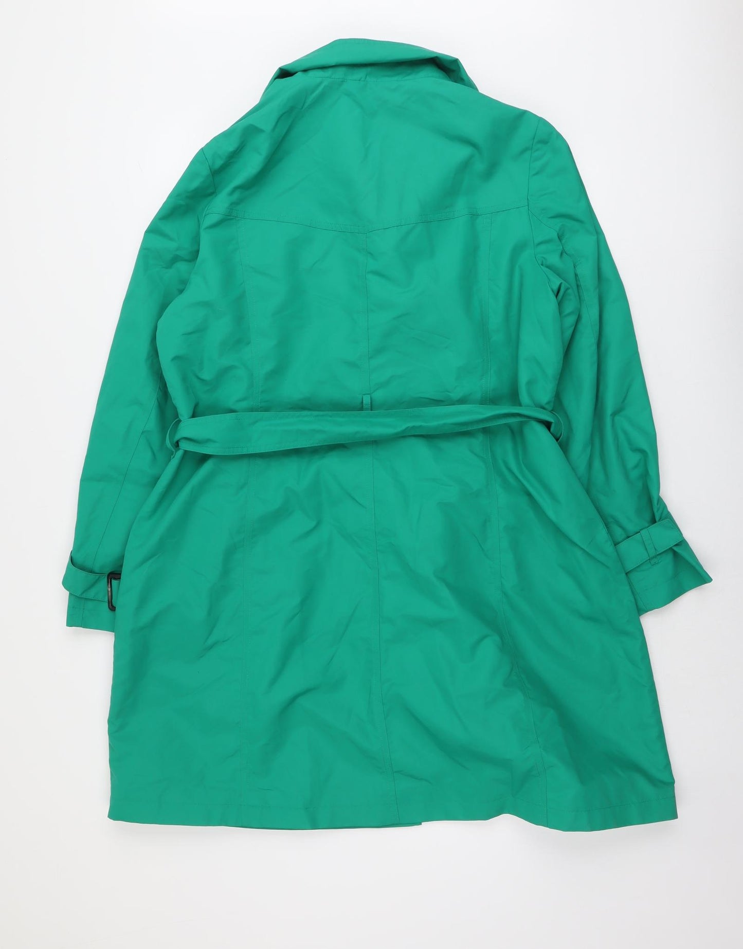 Marks and Spencer Womens Green Trench Coat Coat Size 18 Button