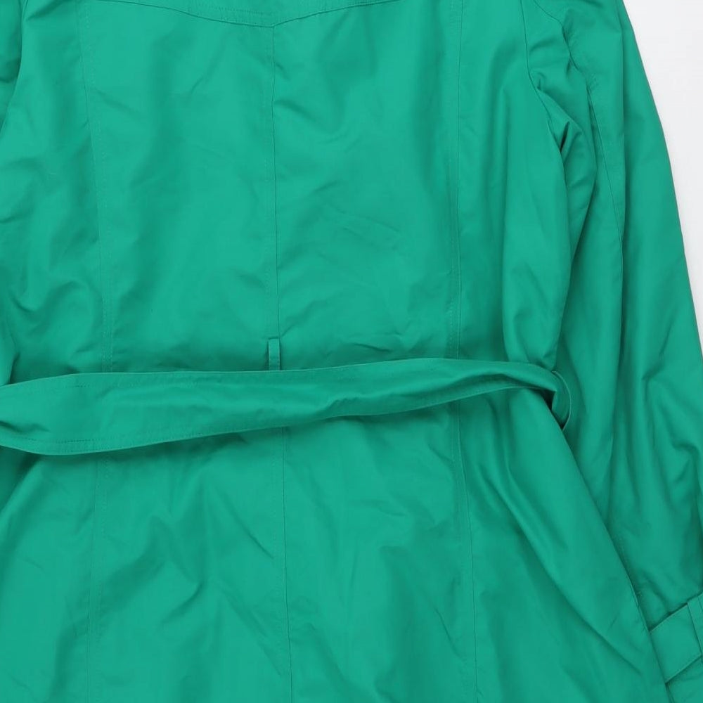 Marks and Spencer Womens Green Trench Coat Coat Size 18 Button