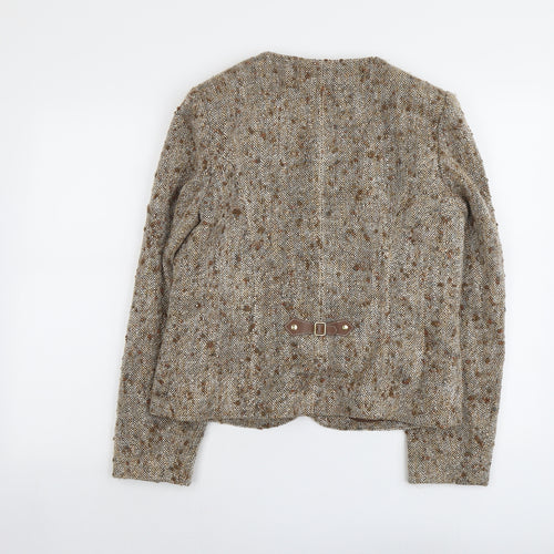 WEILL Womens Beige Geometric Jacket Size 14 Toggle