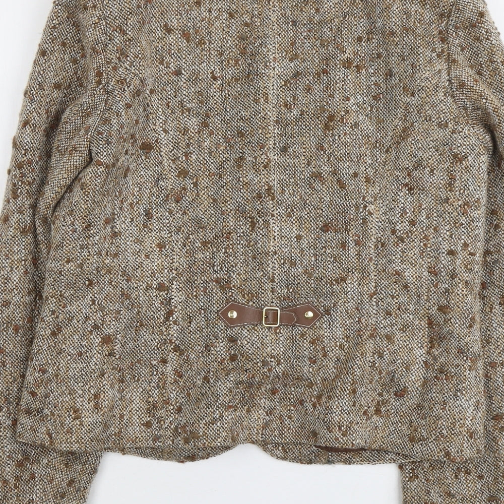 WEILL Womens Beige Geometric Jacket Size 14 Toggle