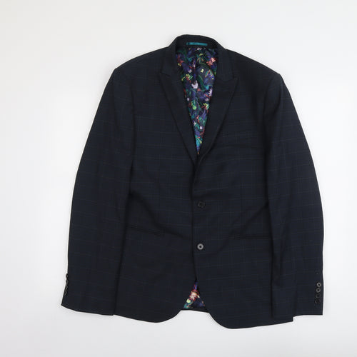 NEXT Mens Blue Polyester Jacket Suit Jacket Size L Regular